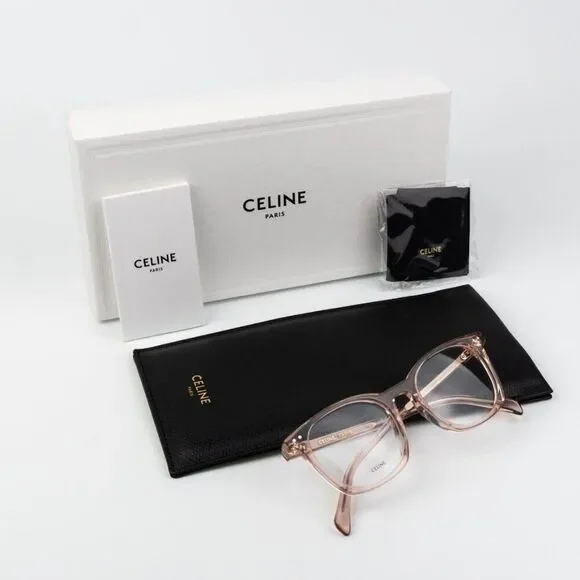 Celine THIN Women Eyeglasses Shiny Rose Demo Square CL50058I 074 BRAND NEW - Picture 9 of 9
